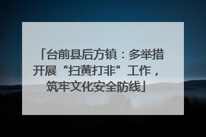台前县后方镇：多举措开展“扫黄打非”工作，筑牢文化安全防线