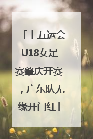 十五运会U18女足赛肇庆开赛，广东队无缘开门红