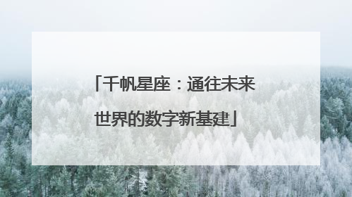 千帆星座：通往未来世界的数字新基建