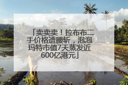 卖卖卖！拉布布二手价格遭腰斩，泡泡玛特市值7天蒸发近600亿港元