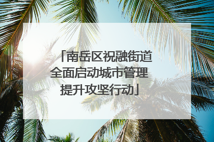 南岳区祝融街道全面启动城市管理提升攻坚行动