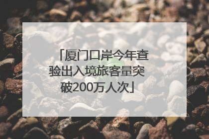 厦门口岸今年查验出入境旅客量突破200万人次