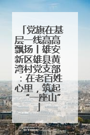 党旗在基层一线高高飘扬丨雄安新区雄县黄湾村党支部：在老百姓心里，筑起“一座山”