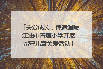 关爱成长，传递温暖 江油市青莲小学开展留守儿童关爱活动