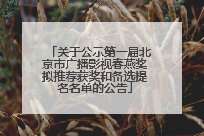 关于公示第一届北京市广播影视春燕奖拟推荐获奖和备选提名名单的公告