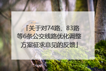 关于对74路、83路等6条公交线路优化调整方案征求意见的反馈