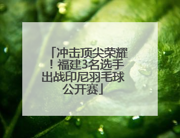 冲击顶尖荣耀！福建3名选手出战印尼羽毛球公开赛