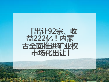出让92宗、收益222亿！内蒙古全面推进矿业权市场化出让