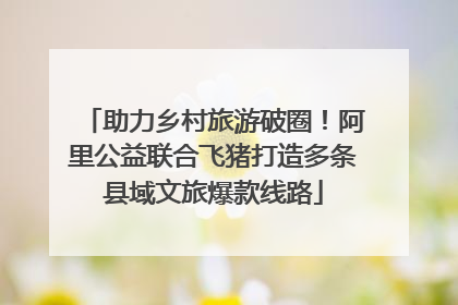 助力乡村旅游破圈！阿里公益联合飞猪打造多条县域文旅爆款线路