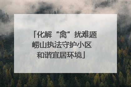 化解“禽”扰难题 崂山执法守护小区和谐宜居环境