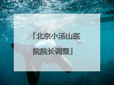 北京小汤山医院院长调整