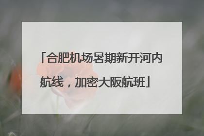 合肥机场暑期新开河内航线，加密大阪航班