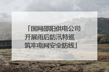国网邵阳供电公司开展雨后防汛特巡 筑牢电网安全防线