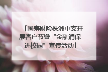国寿财险株洲中支开展客户节暨“金融消保进校园”宣传活动