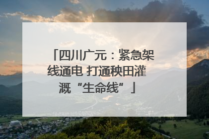 四川广元：紧急架线通电 打通秧田灌溉“生命线”