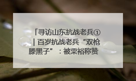寻访山东抗战老兵①｜百岁抗战老兵“双枪滕黑子”：被粟裕称赞的“孤胆英雄”