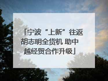 宁波“上新”往返胡志明全货机 助中越经贸合作升级