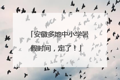 安徽多地中小学暑假时间，定了！