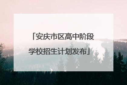 安庆市区高中阶段学校招生计划发布
