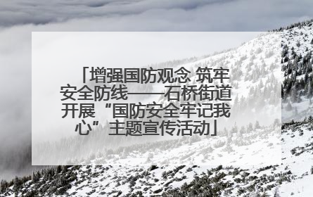增强国防观念 筑牢安全防线——石桥街道开展“国防安全牢记我心”主题宣传活动