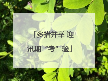 多措并举 迎汛期“考”验