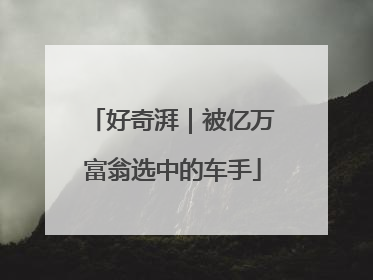 好奇湃｜被亿万富翁选中的车手