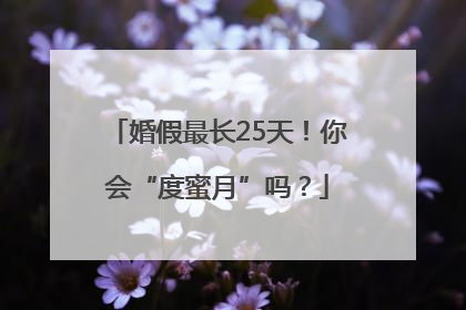 婚假最长25天！你会“度蜜月”吗？