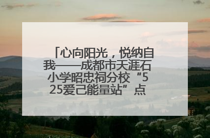 心向阳光，悦纳自我——成都市天涯石小学昭忠祠分校“525爱己能量站”点亮孩子心灵之旅