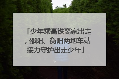 少年乘高铁离家出走，邵阳、衡阳两地车站接力守护出走少年
