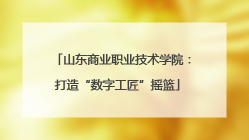 山东商业职业技术学院：打造“数字工匠”摇篮