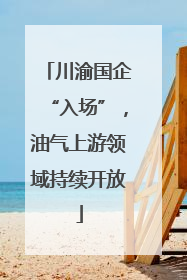 川渝国企“入场”，油气上游领域持续开放