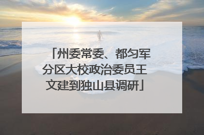 州委常委、都匀军分区大校政治委员王文建到独山县调研