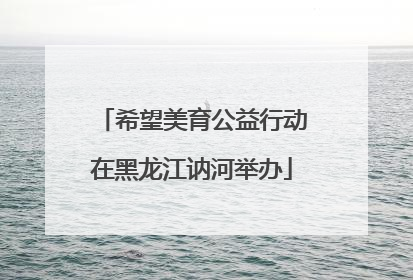 希望美育公益行动在黑龙江讷河举办
