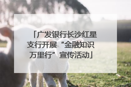 广发银行长沙红星支行开展“金融知识万里行”宣传活动
