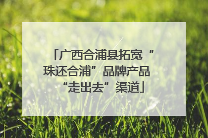 广西合浦县拓宽“珠还合浦”品牌产品“走出去”渠道
