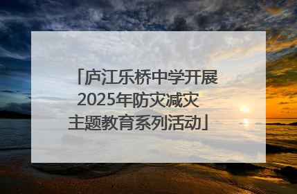 庐江乐桥中学开展2025年防灾减灾主题教育系列活动