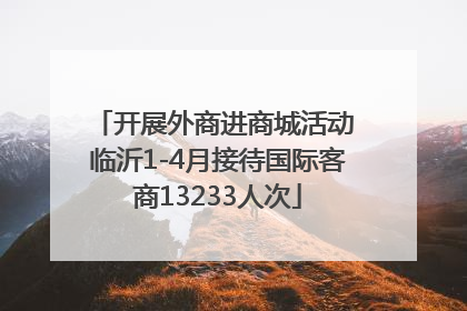 开展外商进商城活动 临沂1-4月接待国际客商13233人次