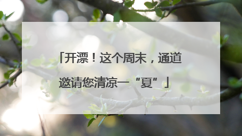 开漂！这个周末，通道邀请您清凉一“夏”