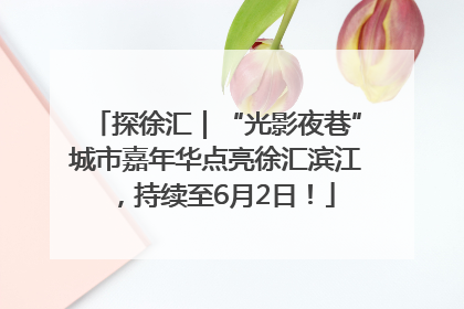 探徐汇｜“光影夜巷”城市嘉年华点亮徐汇滨江，持续至6月2日！