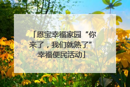 恩宝幸福家园“你来了，我们就熟了” 幸福便民活动
