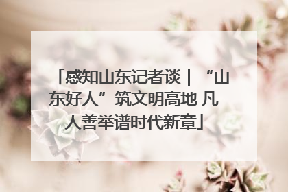 感知山东记者谈｜“山东好人”筑文明高地 凡人善举谱时代新章