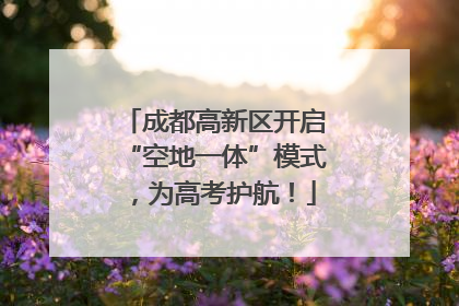 成都高新区开启“空地一体”模式，为高考护航！