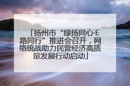 扬州市“绿扬同心·E路同行”推进会召开，网络统战助力民营经济高质量发展行动启动