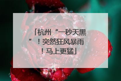 杭州“一秒天黑”！突然狂风暴雨！马上更猛