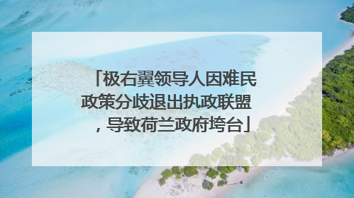 极右翼领导人因难民政策分歧退出执政联盟，导致荷兰政府垮台
