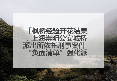 枫桥经验开花结果，上海崇明公安城桥派出所依托刑事案件“负面清单”强化派出所“主防”