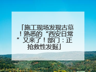 施工现场发现古墓！熟悉的“西安日常”又来了！部门：正抢救性发掘