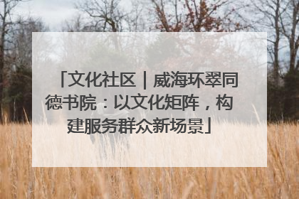 文化社区｜威海环翠同德书院：以文化矩阵，构建服务群众新场景
