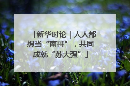 新华时论｜人人都想当“南哥”，共同成就“苏大强”