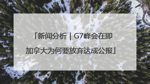 新闻分析｜G7峰会在即 加拿大为何要放弃达成公报